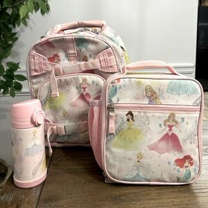 Disney Princess Castle Small Backpack, Cold Pack Lunch Box and 17oz water bottle